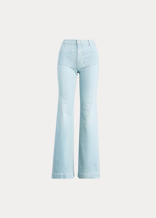 Jeans Polo Ralph Lauren Mujer Azules Claro - Fionna Wide-Leg - QHTUE7614